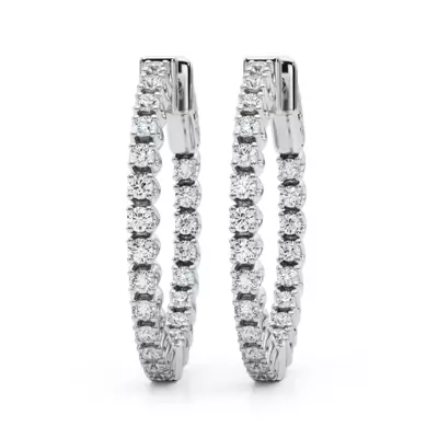 Classic Inside Out U-Prong Diamond Hoop Earrings (1 3/4 ct. tw.)